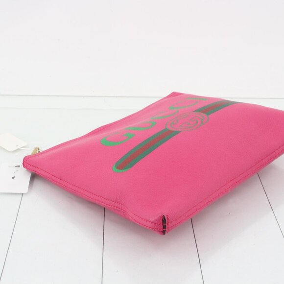 Authentic Gucci Hot Pink Vintage Logo Portfolio Pouch Clutch - Picture 6 of 13